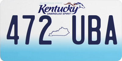 KY license plate 472UBA
