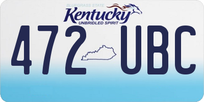 KY license plate 472UBC