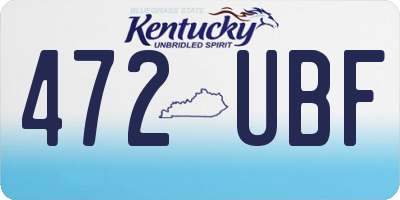 KY license plate 472UBF