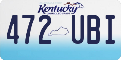 KY license plate 472UBI