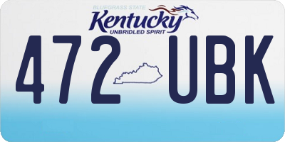 KY license plate 472UBK