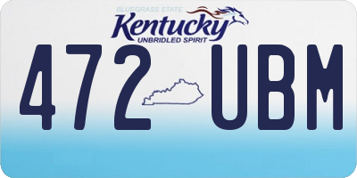 KY license plate 472UBM