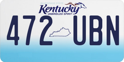 KY license plate 472UBN