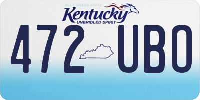 KY license plate 472UBO