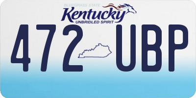 KY license plate 472UBP