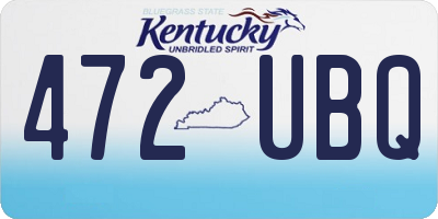 KY license plate 472UBQ