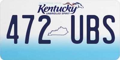 KY license plate 472UBS