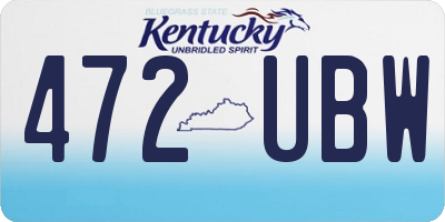 KY license plate 472UBW