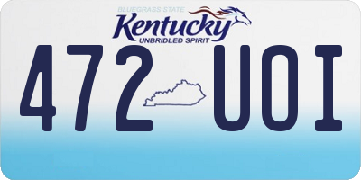 KY license plate 472UOI