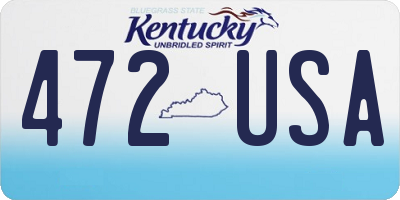 KY license plate 472USA