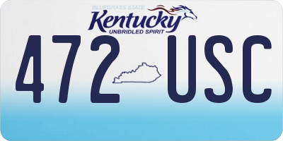 KY license plate 472USC