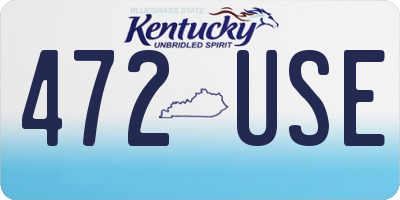 KY license plate 472USE