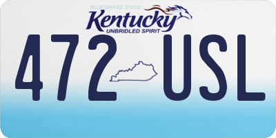 KY license plate 472USL