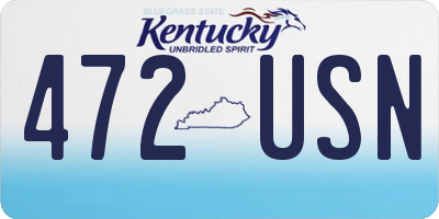 KY license plate 472USN