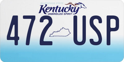 KY license plate 472USP