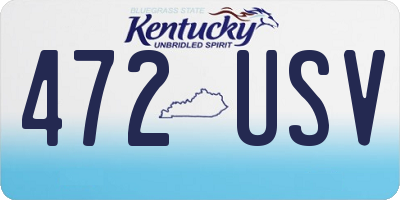 KY license plate 472USV