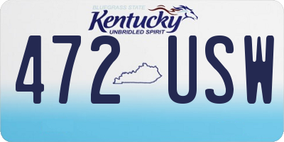 KY license plate 472USW