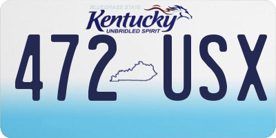 KY license plate 472USX
