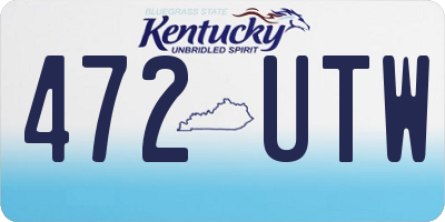 KY license plate 472UTW