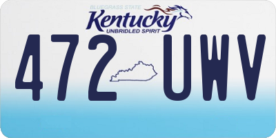 KY license plate 472UWV