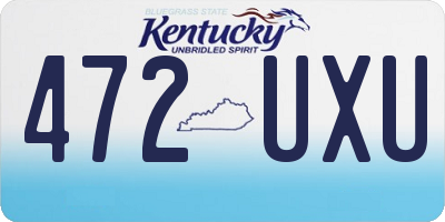 KY license plate 472UXU