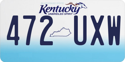 KY license plate 472UXW