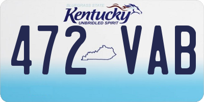 KY license plate 472VAB