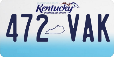 KY license plate 472VAK
