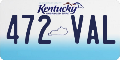 KY license plate 472VAL
