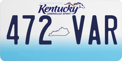 KY license plate 472VAR