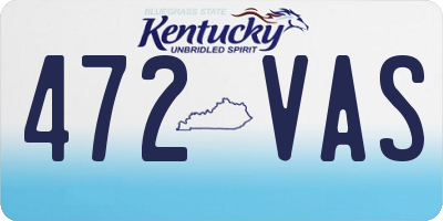 KY license plate 472VAS