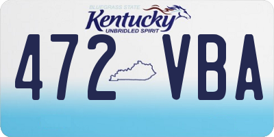 KY license plate 472VBA