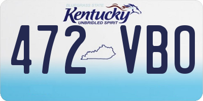 KY license plate 472VBO