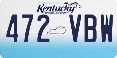KY license plate 472VBW