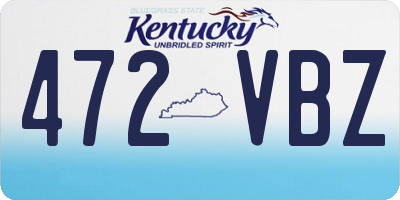 KY license plate 472VBZ