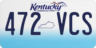KY license plate 472VCS