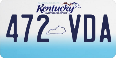 KY license plate 472VDA