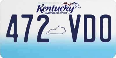 KY license plate 472VDO