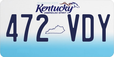 KY license plate 472VDY