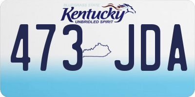 KY license plate 473JDA