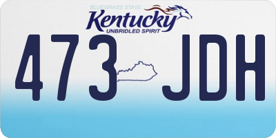 KY license plate 473JDH