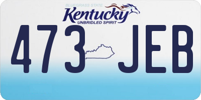 KY license plate 473JEB