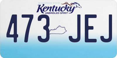 KY license plate 473JEJ
