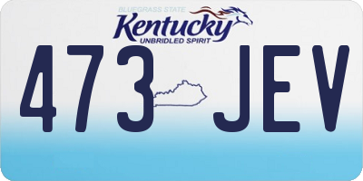 KY license plate 473JEV