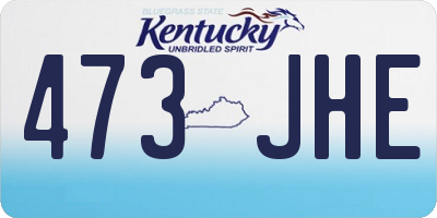 KY license plate 473JHE