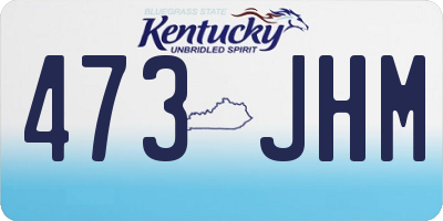 KY license plate 473JHM