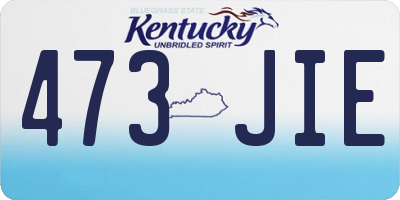 KY license plate 473JIE