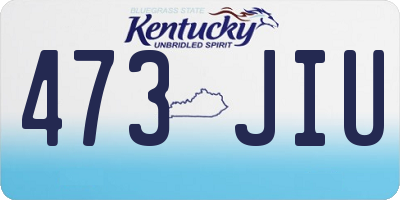 KY license plate 473JIU