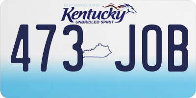KY license plate 473JOB