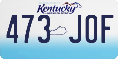 KY license plate 473JOF